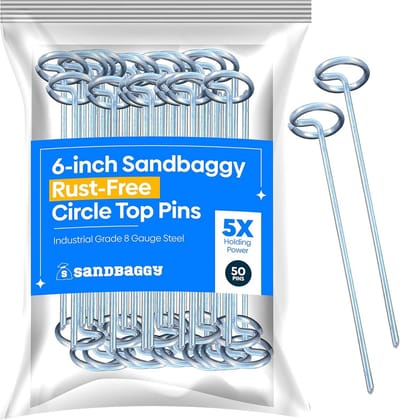 6 inch cirkel top tuinpinnen - herbruikbare nietjes voor landschapsweefsel en onkruidbarrières
