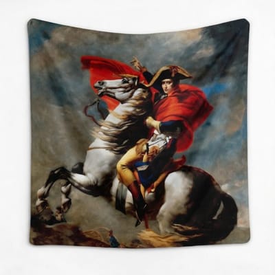 Vintage Historisch Napoleon Portret Wandtapijt Platte Print voor Slaapkamer Studentenkamer Franse Geschiedenis Kunst Decoratie Hangend Doek 40X60CM black