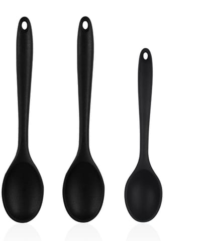 2 stuks lepels, 1 siliconen lepel, roerlepel, keukenlepel, koffie-menglepel, lepel voor het koken, keukengereilepel