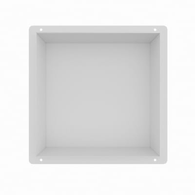 Mat Wit RVS Inbouwnis met tegelflens 30x30x10cm - Inbouwnis badkamer en Douche