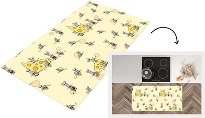 Keukenloper - Loper keuken - Kaas - Dieren - Patronen - Muizen - 120x60 cm - Keukenloper vinyl