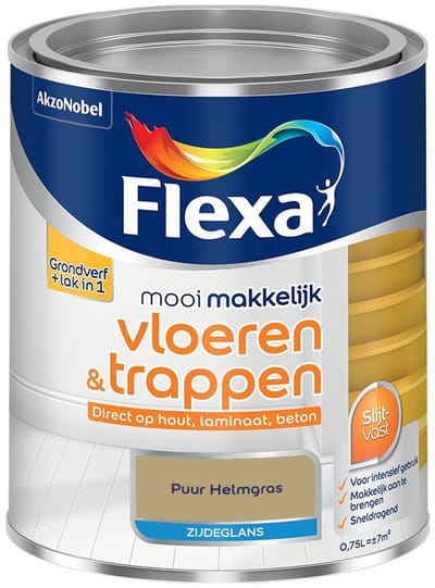 Flexa - Mooi Makkelijk Vloeren & Trappen Zijdeglans - Puur Helmgras - Mengverf - 750 Ml