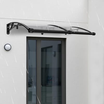 Deurluifel - Regenbescherming Overkapping - Buiten Entree - Aluminium Boogluifel - 120 x 60 cm