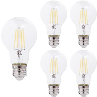 Optonica LED Filament Lamp A60 E27 - 8W (vervangt 55W) - 810lm - 2700K Warm Wit - 230V - Ø60mm - Energiezuinig - 5 stuks