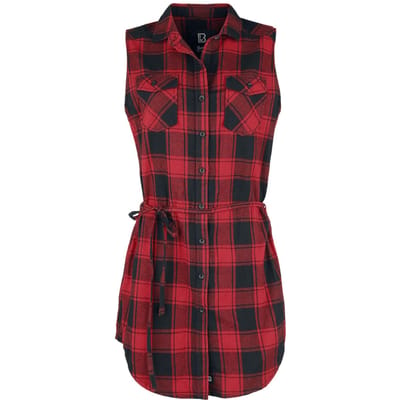 Brandit Top - Gracey Sleeveless Longshirt - XS tot 5XL - voor Vrouwen - rood-zwart