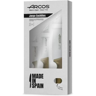 Kookmes Set 3 Delen - ARCOS - Niza - Nitrum® Roestvrij Staal Blad - 110, 150, 200 mm - 3 stuks