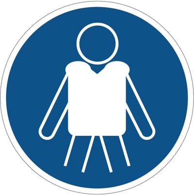 Reddingsvest verplicht gebodsbord - M053 | gecoat dibond materiaal | 10 cm