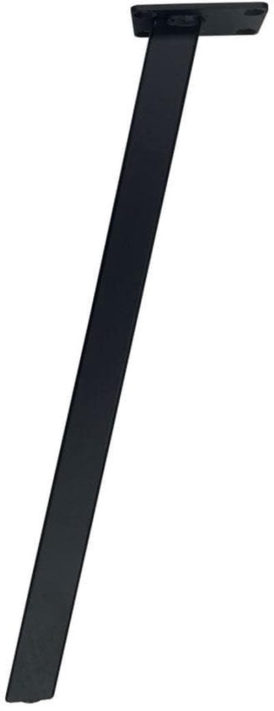 Stalen schuine meubelpoot zwart vierkant 2,5 bij 2,5 cm en hoogte 42 cm - Set van 4 stuks