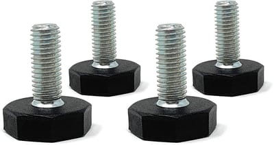 Dailygoody - Verstelschroef - Stelschroef M10 - Draagkracht tot 500 kg - Ø 27 mm - Geschikt voor meubels - Verzinkt staal - Polyamide voet