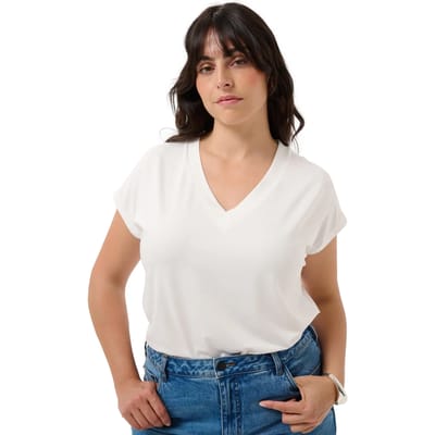Dames-T-shirt met V-hals KAFFE Curve Mirinda