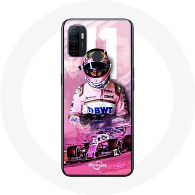 Oppo A53 Formule 1 Case Sergio Pérez F1 Driver Roze roze