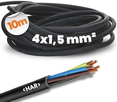 H07RN-F 4 x 1,5 mm² rubberen kabel flexibel - UV-bestendig, oliebestendig en vlamvertragend voor buitengebruik