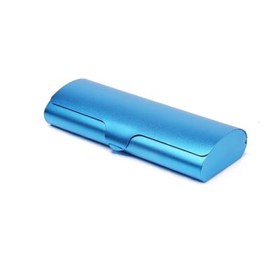 Brillenkoker - Brillendoos - Metaal - Aluminiumlegering - Krasbestendige - Draagbaar - Brillenetui - Brillenhoes - Harde brillenkoker - Draagbare bescherming - Unisex - Geschikt voor brillen, leesbrillen - 154*58*27mm - Blauw