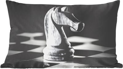 Sierkussens - Kussentjes Woonkamer - 60x40 cm - Paard - Hout - Schaalbord - Zwart