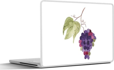 Laptop sticker - 13.3 inch - Druiven - Bladeren - Waterverf - 31x22,5cm - Laptopstickers - Laptop skin - Cover
