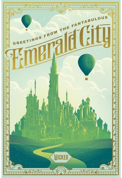 Wicked Emerald City Unisex Poster - meerkleurig - Standard