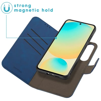 imoshion Hoesje - Geschikt voor Samsung Galaxy S24 FE - Uitneembare 2-in-1 Luxe Bookcase - Blauw