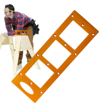 Montagesjabloon Stopcontact - Wanddoos Sjabloon - Nauwkeurig Gaten Snijden - Verdikt Bakeliet Materiaal - 30x11 cm - Zwart