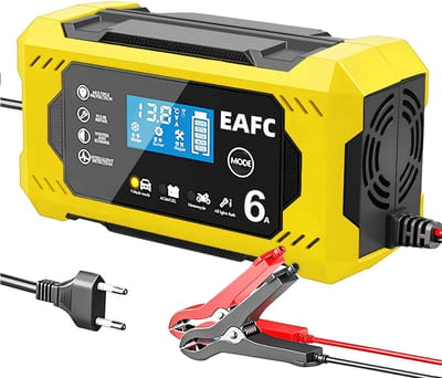 EAFC Professionele Acculader - 12/ 6A - Reparatiemodus - Druppellader - Acculader voor Auto / Motor / Scooter / Boot / Camper