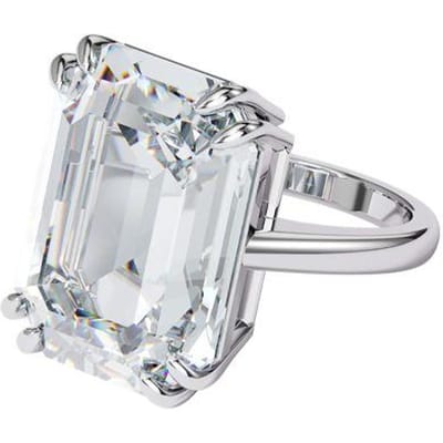 Swarovski Mesmera Cocktail Minimalistische Mode Vierkante Diamanten Ring Damesringen Zilver 5600855 55 white
