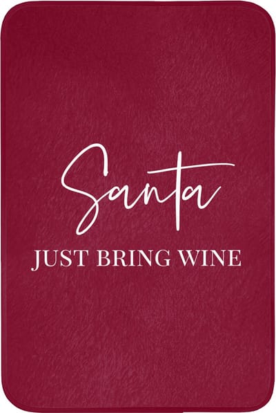 Badmat 60x90 cm - Antislip - Santa - Wine - Rood - Kerst - Kerstman - Badmatten voor badkamer - Badkamermat - Douchemat - Badkamer mat