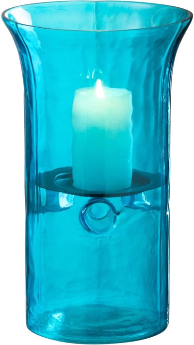 J-line windlicht Tarifa Smal - glas - azuur - small