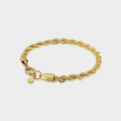 Rope Armband 5 mm - Gouden Schakelarmband - 19 cm lang - Armband Heren - Olympus Jewelry