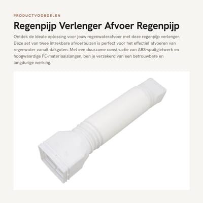 Dailygoods- Regenpijp Verlenger - 2-pack - Flexibel/Verstelbaar - ABS/PE Materiaal - Duurzaam - Geschikt voor Rioolbuizen - Telescopisch Ontwerp - Afvoerbuis