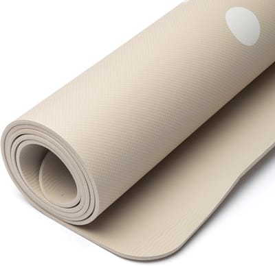 Yogi & Yogini Premium TPE Yogamat flower of life beige – 61 cm x183 cm x 0.5 cm