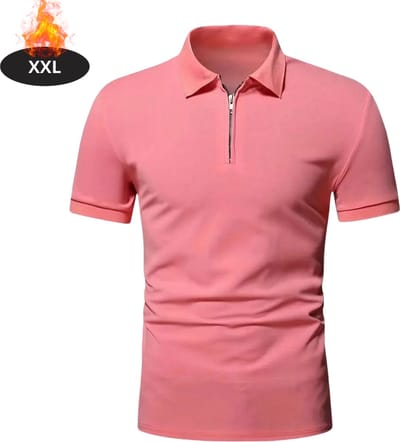 Livano Poloshirt Heren - T-Shirt Heren - Shirt - Overhemd - Polo Shirt - Roze - XXL