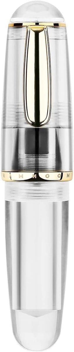Mini Fountain Pen met Extra Fine Nib, Transparante Pipette Vulling, Korte Houten Pocket Pen met Grote Capaciteit voor Schrijven en Tekenen