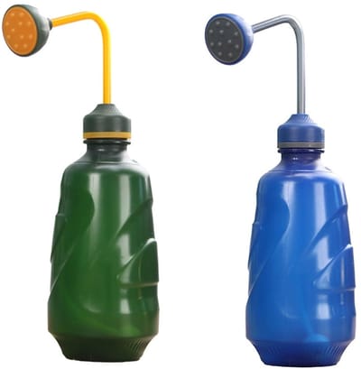 Dailygoods- Gieter 2 stuks - Kleine Gieter voor Zaailingen - Gieter voor Kamerplanten - Irrigatie met Sproeikop - Kunststof - 360° Irrigatie - Plantenbewateringssysteem