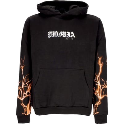 Lichtgewicht herenhoodie Lightning Hoodie Zwart/oranje