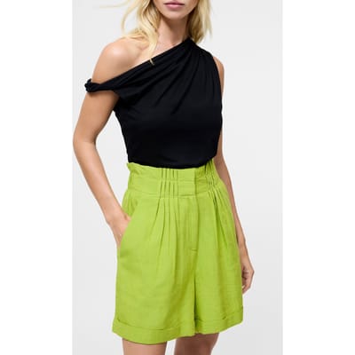 French Connection Ariette Linen Shorts Cactus Green Maat: 10 | Korte Broeken Outlet | Dames | Groen