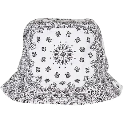 Urban Classics - Bandana Print Bucket hat / Vissershoed - Wit/Zwart