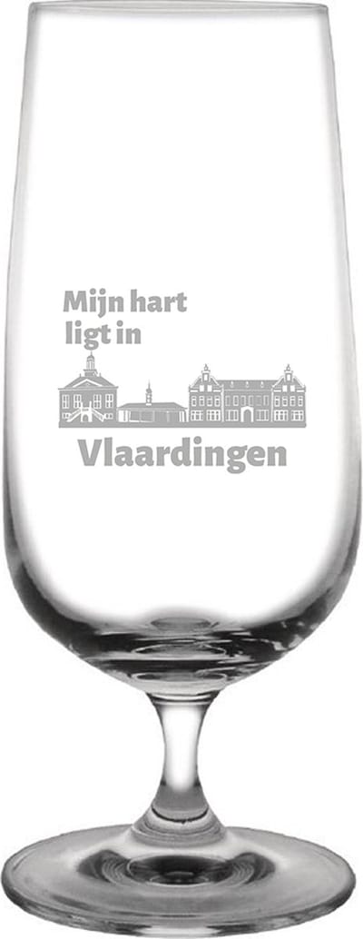 Gegraveerde bierglas op voet 41cl Vlaardingen