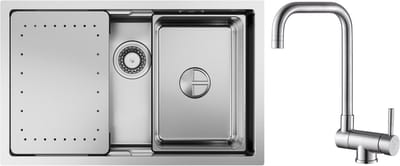 CECIPA max Spoelbak Keuken - 70x44cm Spoelbak Met Keukenkraan - Multifunctionele Spoelbak - roestvrij staal Spoelbak - Spoelbakken met afdruip - Zliver