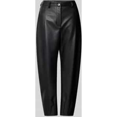 Tapered fit broek van imitatieleer met siernaden