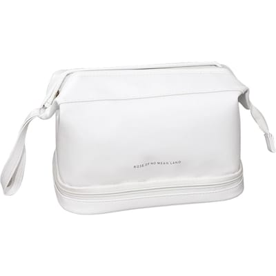 Sac de maquillage double couche pour femmes Sac principal de grande capacité Sac de rangement pour pinceaux de maquillage inférieur avec intérieur blanc