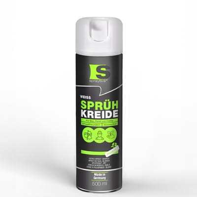 Spraytive 1x 500ml spuitkrijt wit markeerspray afwasbaar krijtspray voor tijdelijk markeren op asfalt gras en beton hoge dekking