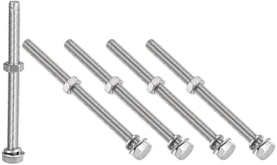 Zeskantige schroeven, bouten, moeren en sluitringen set (M8x130mm) - 5-delige roestvrijstalen assortimentskit voor huishoudelijke apparaten en klussen