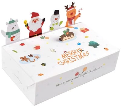 Dailygoods- Geschenkdoos 10 Stuks - Kraftpapier - Feestgeschenkzakjes - Cadeauverpakking - Snoepzakjes - 15x9x4 cm - Voor Kerstfeesten