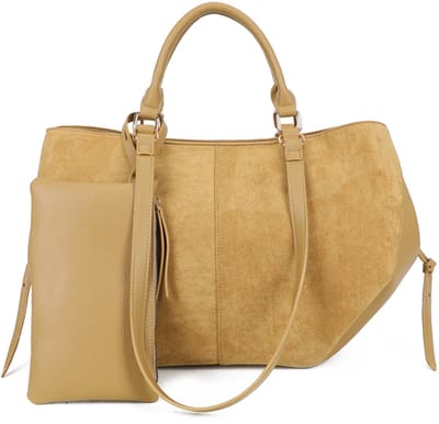 Gallantry® Dames Handtas – Shopper Tas – Schoudertas Dames – Ruime Werk Tas met Rits – Dames Tas met Portemonnee - Kaki