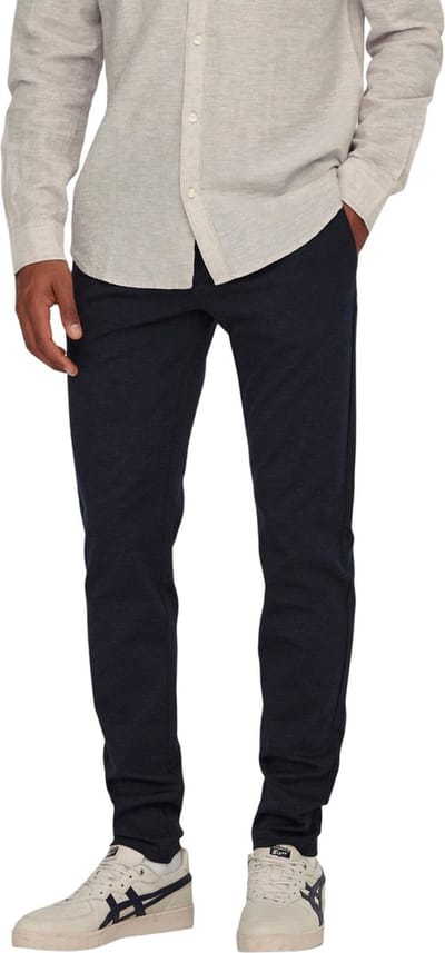 Only & Sons Broek Onsmark Slim Tap 0209 Melange Pant 22026326 Dress Blues Mannen Maat - W32 X L32