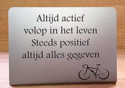 RVS "Fiets" Rouwdecoratie, grafornament, grafdecoratie, aandenken