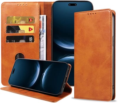 Geschikt voor Huawei Nova 14 Pro Telefoonhoesje Kunstleer met Magnetische sluiting en Pasjeshouder Bookcase met Klepje - Walletcase with Cardslot - Bruin - Smartphonica geschikt voor Huawei Nova 14 Pro