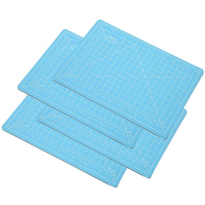 Lot de 4 tapis de découpe A5 bleu ciel, modèle de tampon en caoutchouc, planche à graver