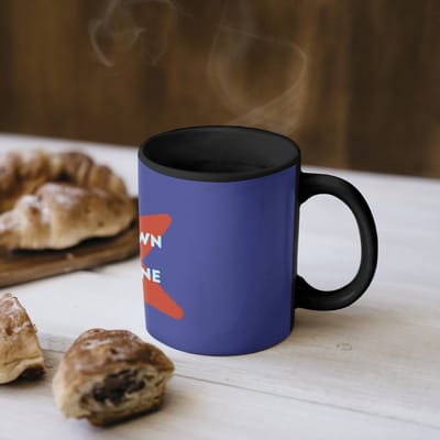 Magische Mok - Foto op Warmte Mokken - Koffiemok - Slow down you're doing fine - Ster - Blauw - Magic Mok - Beker - 350 ML - Theemok - Mok met Tekst