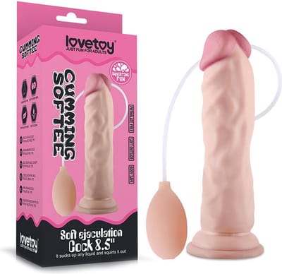 Lovetoy - Zachte Spuitende Dildo - Met Squirt Functie - 21 cm - Lichte Huidskleur