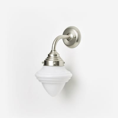 Wandlamp Acorn Small Curve Matnikkel - Art Deco Trade